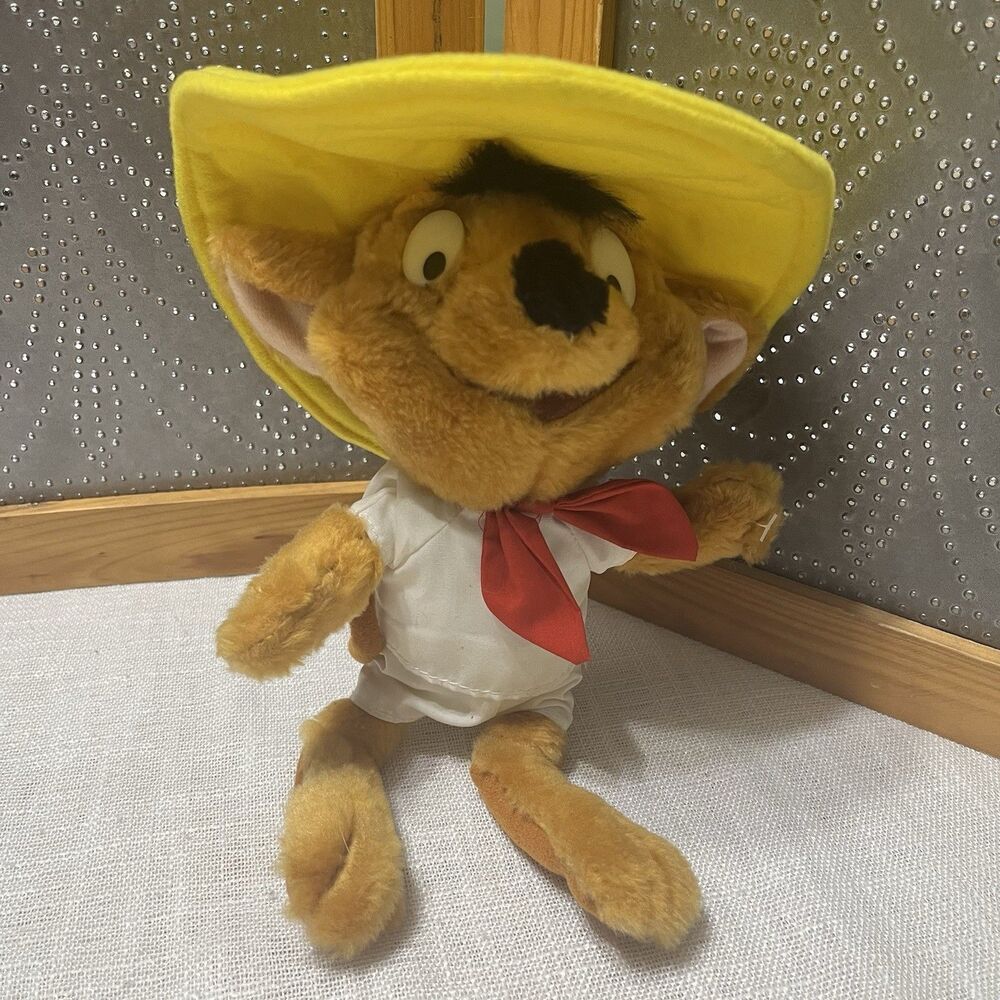 VTG 1997 Speedy Gonzales Plush Mouse Toy Looney Tunes Play By Play Stuffed Teddy